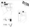 040 Parts robust set 4 ganchos para armario en VW T5 T6 Vista previa de la imagen del producto 4