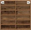 A close-up, straight-on view of a wooden shelf unit with multiple compartments. Náhled obrázku produktu