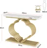 Tribesigns Zlatý konzolový stolík, 105 x 30 x80 cm Moderný Náhľad obrázku produktu 3
