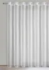 A white sheer curtain hanging from a curtain rod. Voir les images du produit