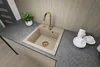 [Granitspüle 48x50 mit Armatur Gold Beige] Hochwertig Produktbild-Vorschau 3