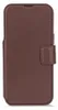 A brown leather phone case is shown closed. Náhled obrázku produktu