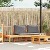 Gartenbank mit Tisch & Dunkelgrauen Kissen Massivholz Produktbild-Vorschau 2