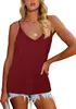 ASKSA Damen Bluse V-Ausschnitt Ärmellose Einfarbige T-Shirt Produktbild-Vorschau 2