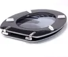 A toilet seat lid with a decorative stone pattern inside. Voir les images du produit