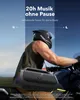A person riding a motorcycle with a speaker strapped to their shoulder. Produktbild-Vorschau