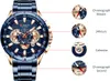 A detailed diagram of a men's watch, highlighting its various functions and sub-dials. Produktbild-Vorschau
