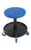 A blue and black rolling stool with a tool tray. Produktbild-Vorschau
