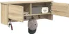 A wall-mounted cabinet with open doors and hooks below. Voir les images du produit