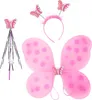 Ali di farfalla rosa con bacchetta per capelli Anteprima dell’immagine prodotto 4