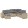 Design 7-tlg. Garten-Sofagarnitur mit Kissen Beige Poly Produktbild-Vorschau 2