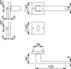 Technical drawing with dimensions of a door handle set. Anteprima dell’immagine prodotto