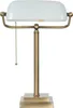 Bankerlampe Weiß Bronze E27 40 cm Glas Echt-Messing Produktbild-Vorschau 3