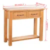 Table console avec 2 tiroirs 83x30x73 cm Bois de chêne Voir les images du produit 6