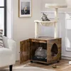 Yaheetech Kratzbaum Katzenhaus mit Katzenklo-Schrank, Produktbild-Vorschau 8