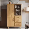 FineBuy Hochschrank MDF 188cm Eiche Groß Türen und Produktbild-Vorschau 1
