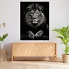 Leinwandbild Wandbild Löwe wunderschön frontal Black Produktbild-Vorschau 2