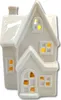 Keramik LED Haus - weiß glänzend - 7 x 11,5 x 7 cm - Produktbild-Vorschau 2