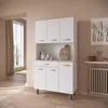 Buffetschrank Pavel 185cm hoch - matt weiß/akazienfarben Produktbild-Vorschau 3
