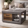 Couchtisch >Fulda< 2 Schübe, betonoxid, Old Style - Voir les images du produit 2