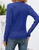 ASKSA T-shirt femme col rond plissé Manches longues Basic Voir les images du produit 4