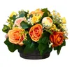Grabgesteck Kunstblumen mit künstlichen Rosen in Apricot Produktbild-Vorschau 1