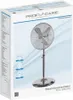 A box for a stand fan, showing an image of the fan itself and feature icons. Podgląd zdjęcia produktu