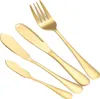 A set of gold-colored cutlery, including a fork and three butter knives, arranged on a white background. Náhľad obrázku produktu
