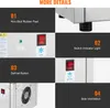 Collage of images showing different features of a product, likely a freezer or ice maker. Voir les images du produit