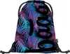 A drawstring backpack with a palm leaf pattern and black text. Podgląd zdjęcia produktu