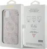 The image shows the packaging of a Guess iPhone case, with the case itself visible inside the packaging. Produktbild-Vorschau