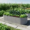 Aiuola rialzata Relaxdays, metallo zincato, fiori, piante e Anteprima dell’immagine prodotto 2