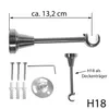 Gardinenstange Set Edelstahl Look Metall Ø 19mm zur Produktbild-Vorschau 3