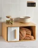 Praknu Boîte à pain grande en bois avec porte coulissante - Voir les images du produit 1