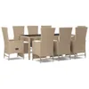 The Living Store 9-tlg. Garten-Essgruppe mit Kissen Beige Produktbild-Vorschau 3