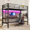 okwish Hochbett（90 x 200 cm）Einzelbett，Metallbett mit  Produktbild-Vorschau 2