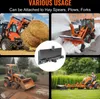 A collage of four images showing different uses of a tractor attachment, with a central inset image of the attachment itself. Anteprima dell’immagine prodotto
