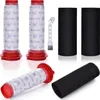 A collection of vacuum cleaner filters and a cleaning brush on a white background. Produktbild-Vorschau