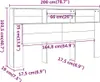 A diagram showing the dimensions of a white headboard with shelves. Náhľad obrázku produktu