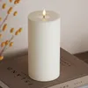 Candela LED in cera naturale, effetto tremolante, bianca, Anteprima dell’immagine prodotto 6