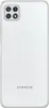 The back of a white Samsung Galaxy A22 smartphone is shown against a white background. Produktbild-Vorschau
