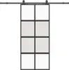 vidaXL Drzwi przesuwne z okuciem czarne 90x205 cm szkło Podgląd zdjęcia produktu 1