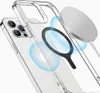 A clear phone case with a magnetic ring and a wireless charger. Anteprima dell’immagine prodotto