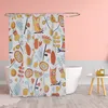 Relaxdays Duschvorhang mit Eulen, Bad Vorhang 180x200, Produktbild-Vorschau 3