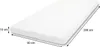 A white mattress topper is shown with dimensions indicated by measurement lines and text. Produktbild-Vorschau