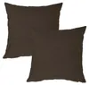 Kissenbezug 2er Set braun 60x60 cm Struktur Leinenoptik Produktbild-Vorschau 1