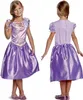 A young girl wearing a purple princess dress, shown from the front and back. Náhled obrázku produktu