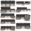 vidaXL Mittelsofas 2 Stk. Poly Rattan und Eukalyptus Produktbild-Vorschau 9