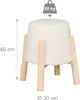 Relaxdays Sitzhocker, Teddyfell, Holzbeine, HxD: 40 x 30 Produktbild-Vorschau 4