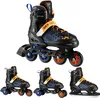 A collage of inline skates and hockey skates. Voir les images du produit